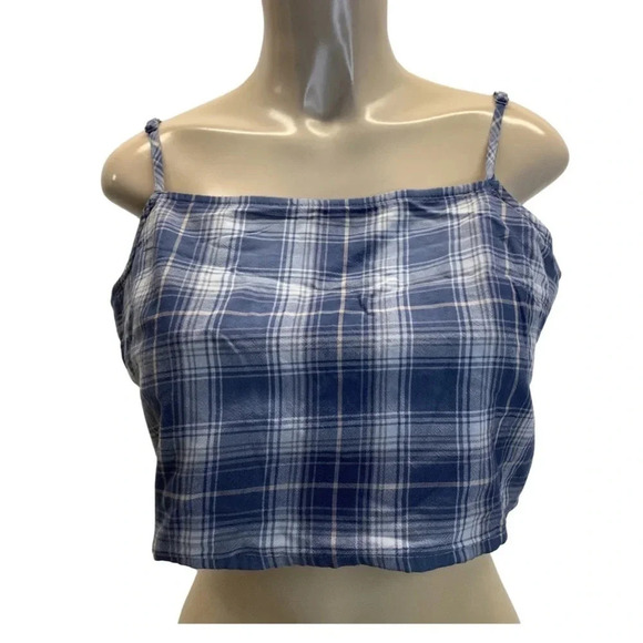 American Eagle Size XXL Checkered Crop Top With Adjustable Straps New No Tags - Picture 1 of 7